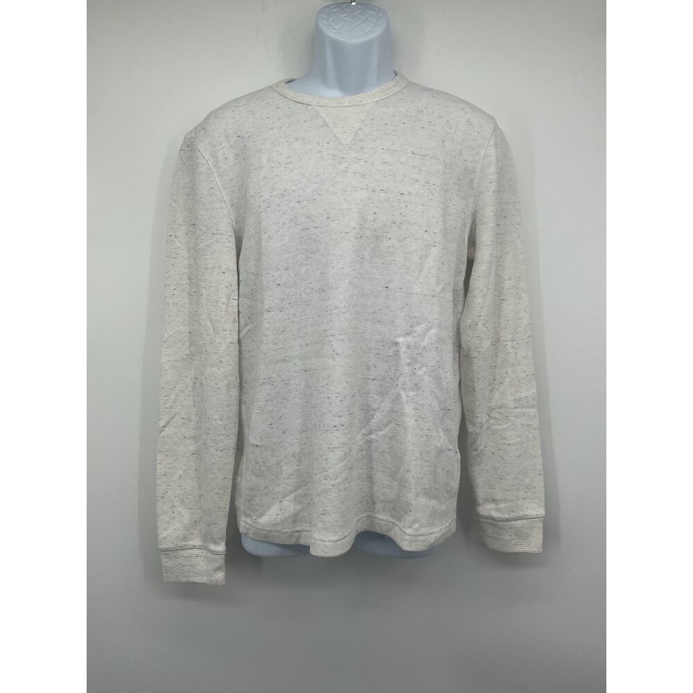 Sonoma Mens Speckled Cream Long Sleeve Crewneck Sweatshirt M